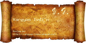 Vargyas Iván névjegykártya